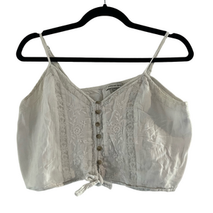 American Eagle Women’s White Lace Button-Up Camisole Top